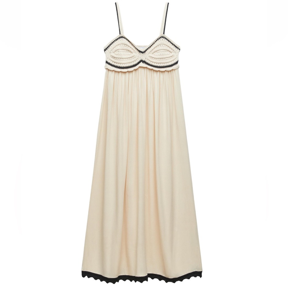 Zara crochet combination knit dress